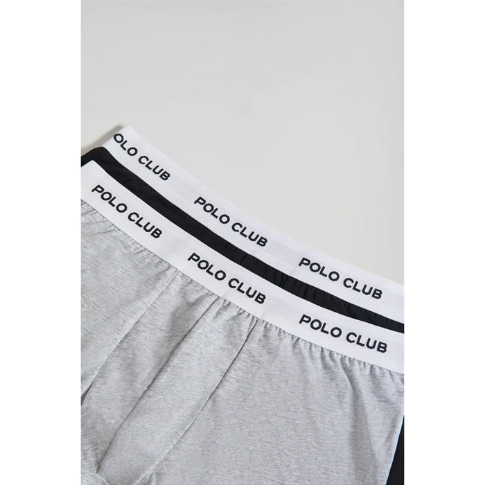 Pack de dos boxers negro y gris con logotipo Polo Club