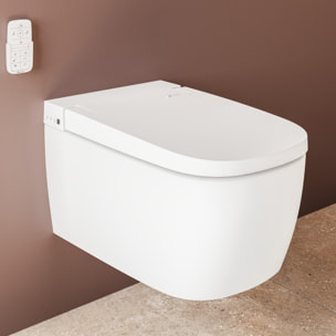 V-Care Comfort WC lavant suspendu sans bride avec commandes à distance + fonctions personnalisables, blanc (5674B0403-6194)