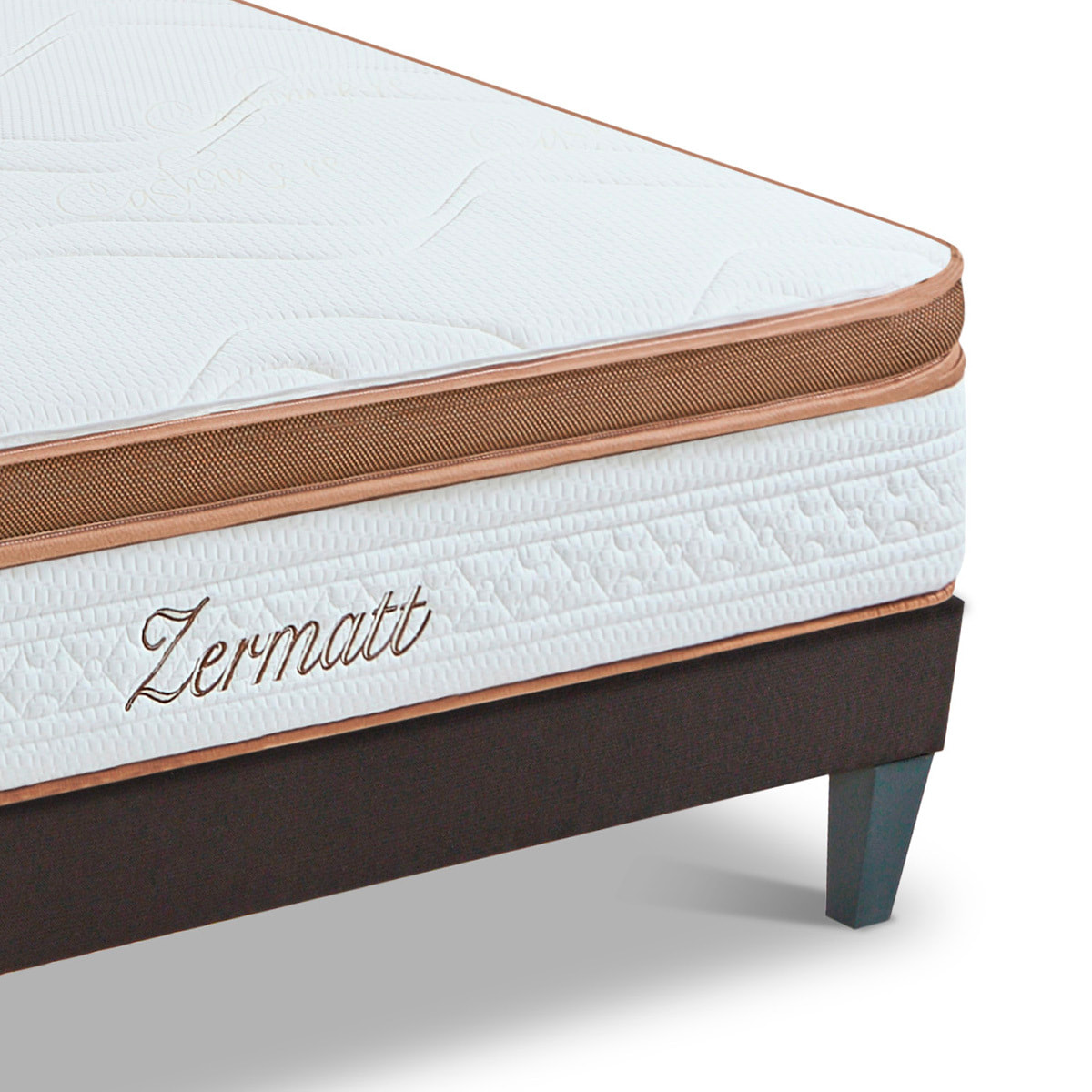 Ensemble Matelas Zermatt & Sommier KIT15, 31 cm, Mémoire de Forme avec Surmatelas, Technologie Tri-Lattes, Soutien Ferme