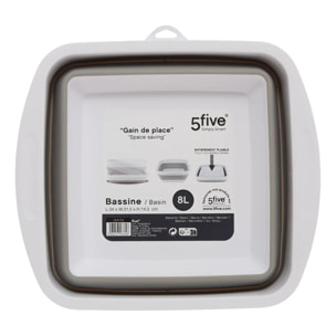 Bassine retractable 8L blanc gris