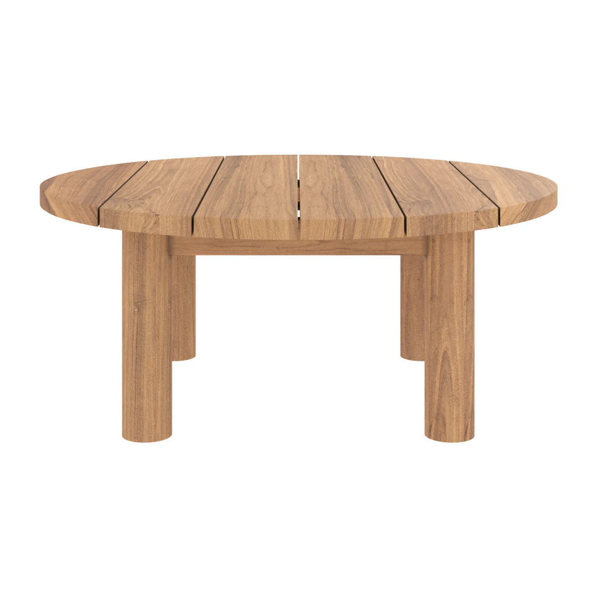Table basse ronde de jardin en bois de teck massif D80 cm - Aurland
