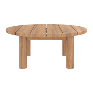 Table basse ronde de jardin en bois de teck massif D80 cm - Aurland