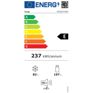 Réfrigérateur combiné CANDY CNQ2T518EX