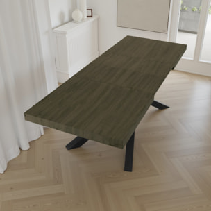 Table à manger extensible Tomasucci HELT 130, en MDF finition bois gris, 90 × 130 × 77 cm