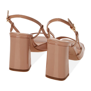 Sandalias nude, tacón de 9 cm