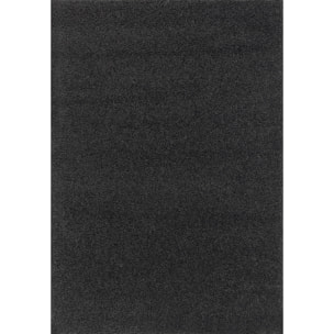 Uni - tapis de salon en laine artificielle noir