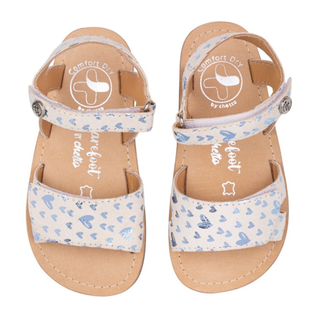SANDALIA BAREFOOT PIEL CHETTO ESTILO CLÁSICO CORAZONES