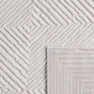 Tapis Loopin 323 Creme - Motif en relief - Indoor & Outdoor