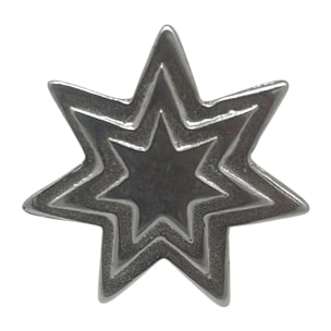 Anillo estrella relieve plata chapado 10µ latón. Diseño Gloria Mago
