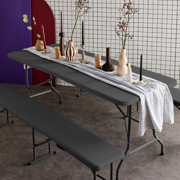 Table + bancs de réception pliante plastique SET DE RÉCEPTION (TABLE + BANCS) FIESTA