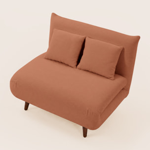 Lumi - Banquette convertible clic-clac 1 place en velours côtelé - Terracotta