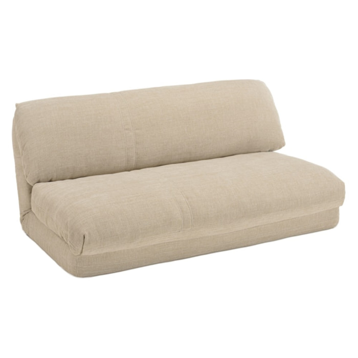ANGELE - Chauffeuse convertible 2 places en tissu couleur beige