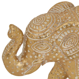 Éléphant résine Gajah H.11,5cm doré