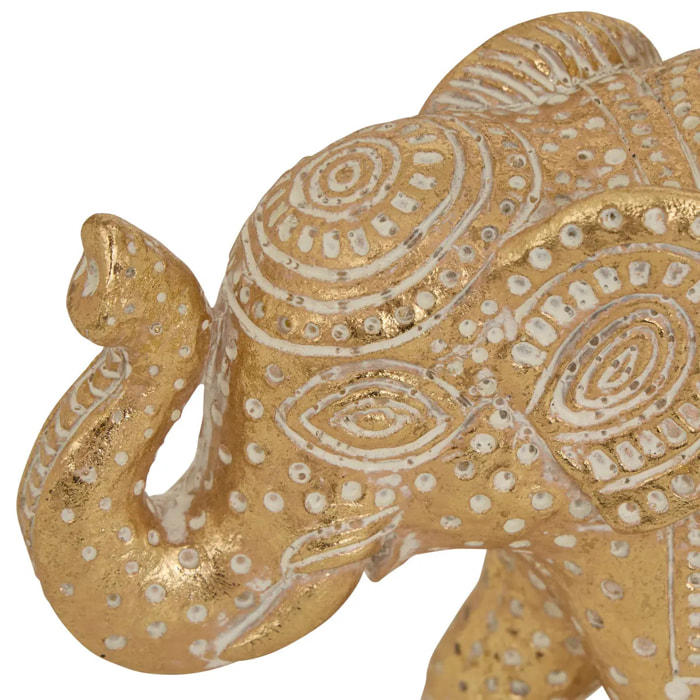 Éléphant résine Gajah H.11,5cm doré