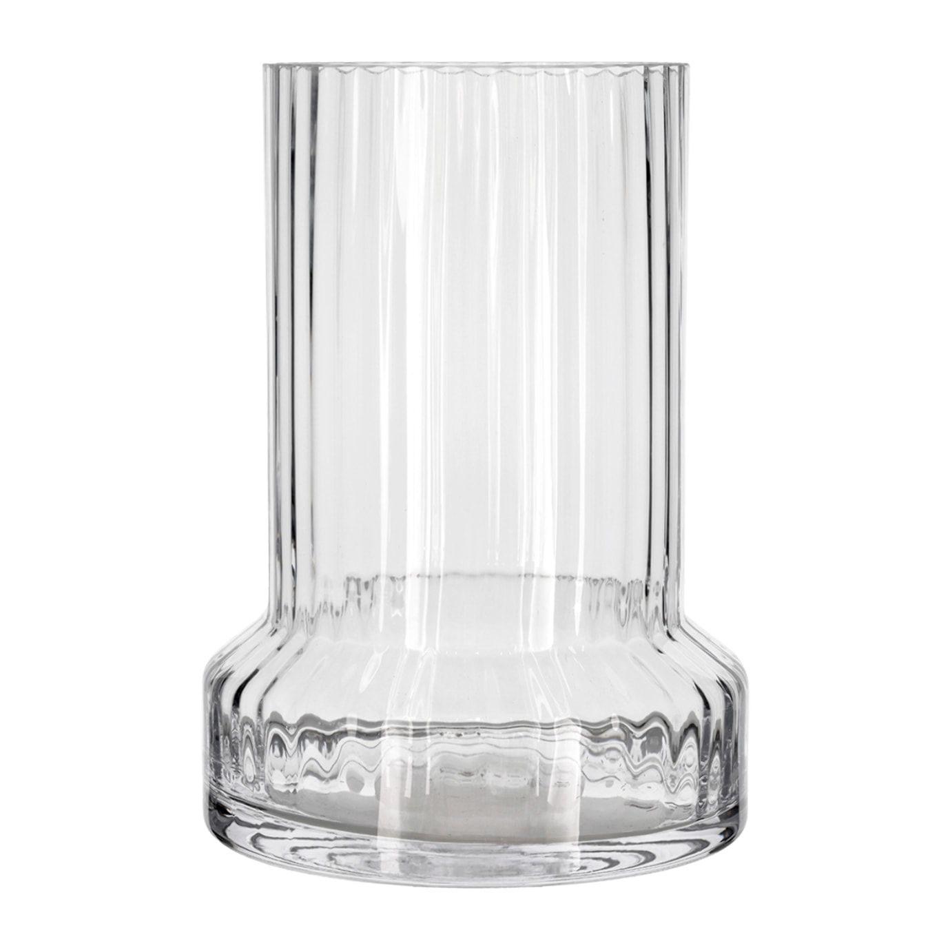 Vase rainuré Hvils P21 x 29 cm en verre transparent