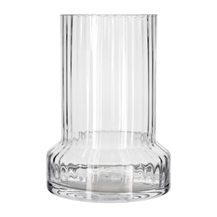 Vase rainuré Hvils P21 x 29 cm en verre transparent