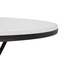 Mesa Metal Mármol Blanco 80x80x75 Cm