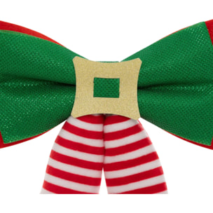 Nœud déco lutin 24x32cm vert et rouge
