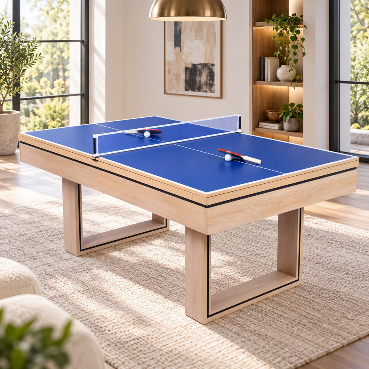 Table multi-jeux 3 en 1 billard et ping-pong en bois ARIES