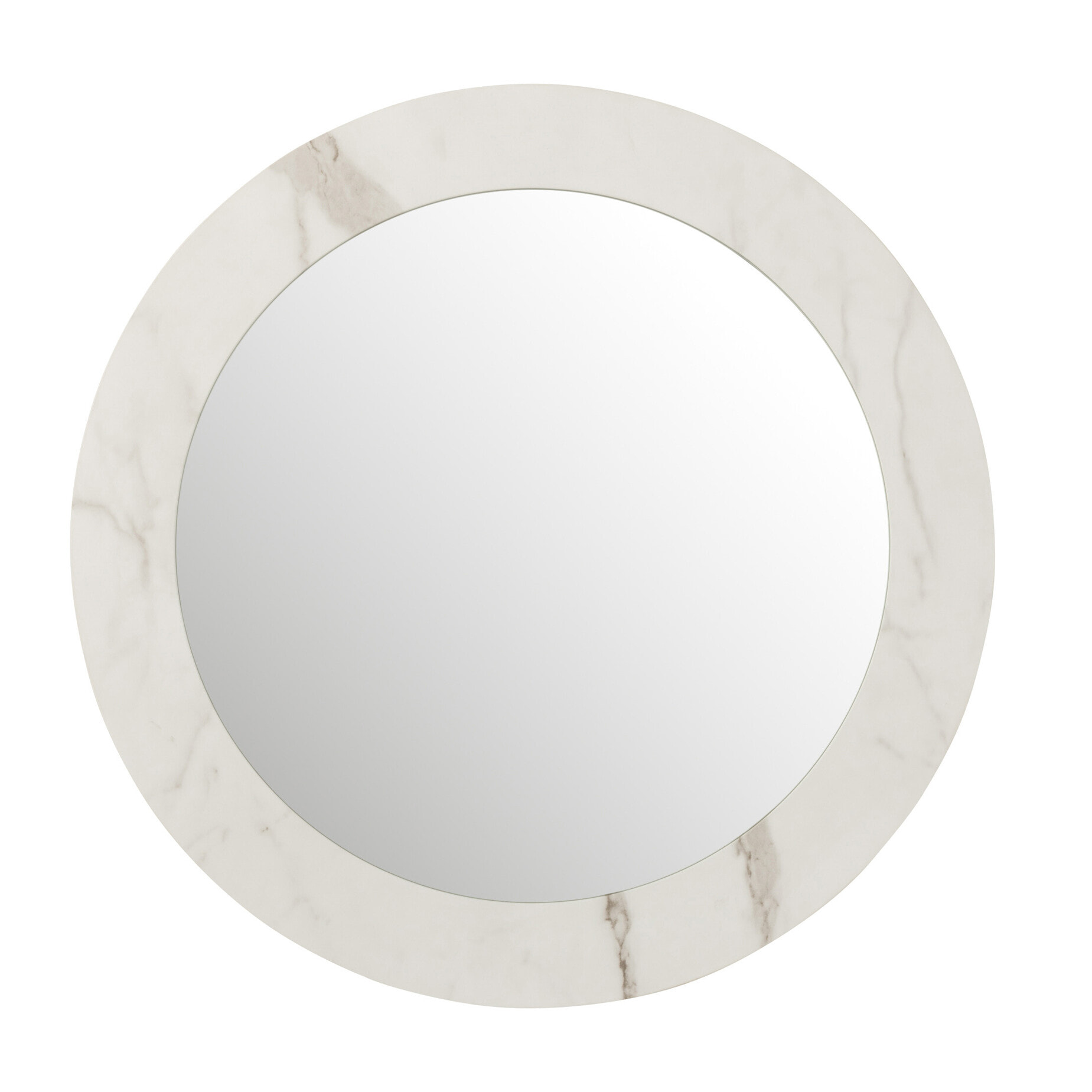 J-Line Miroir Marbre Mdf/Verre Blanc Large