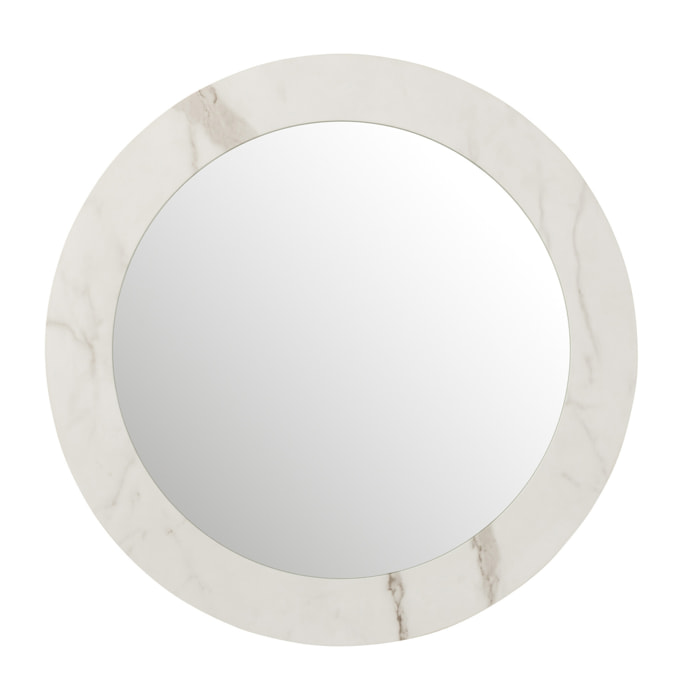 J-Line Miroir Marbre Mdf/Verre Blanc Large