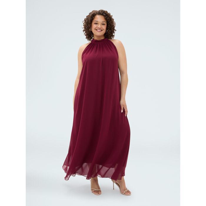Fiorella Rubino - Vestito lungo Free scollo halter - Bordeaux
