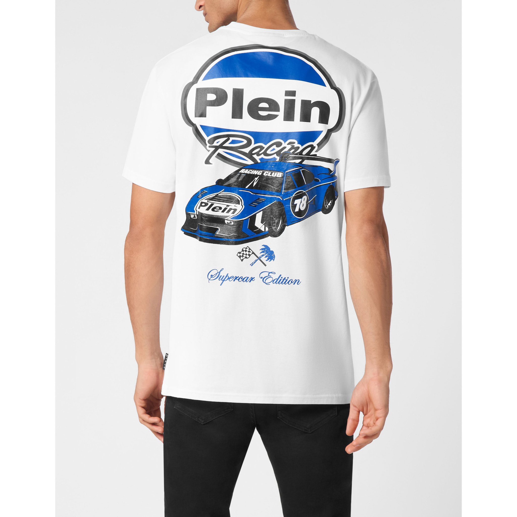 PHILIPP PLEIN Camiseta de cuello redondo y manga corta RACING