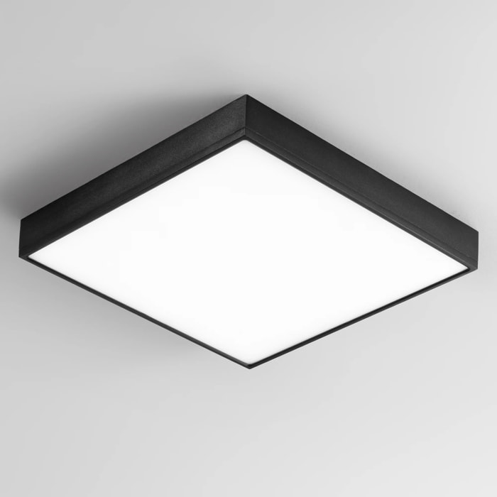 Plafoniera LED KLIO quadrata nero 64,8W luce naturale 40 cm.