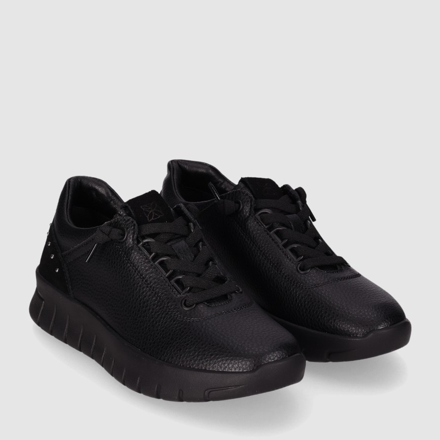 Zapatos de Piel - Negro - Tacón: Bajo