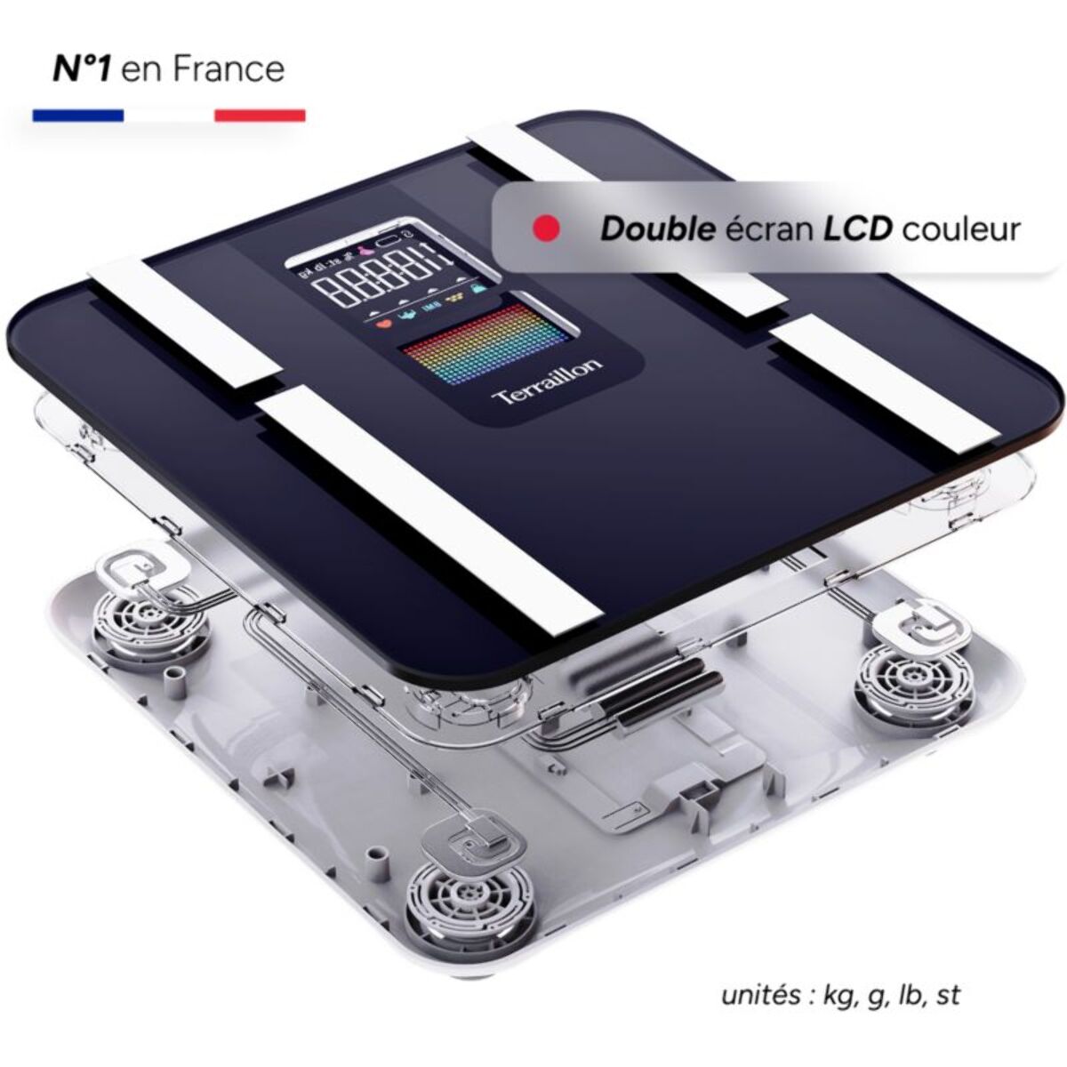 Pèse personne impédancemètre TERRAILLON Body Color Connect