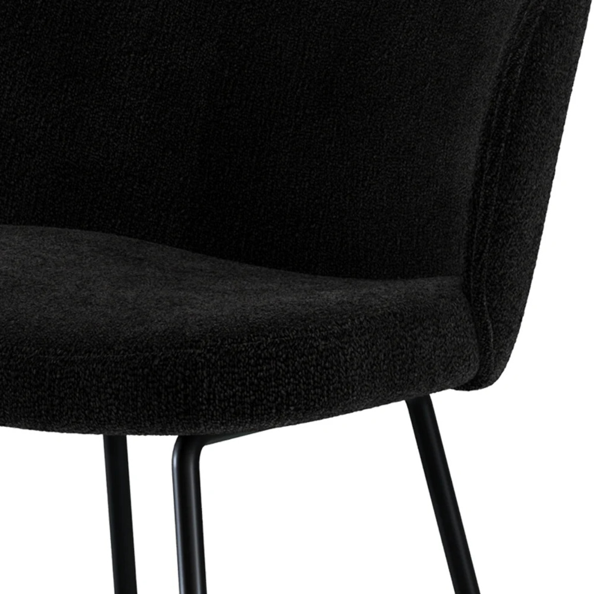 Lot de 2 chaises pour îlot central 66 cm en tissu bouclé noir - Groom