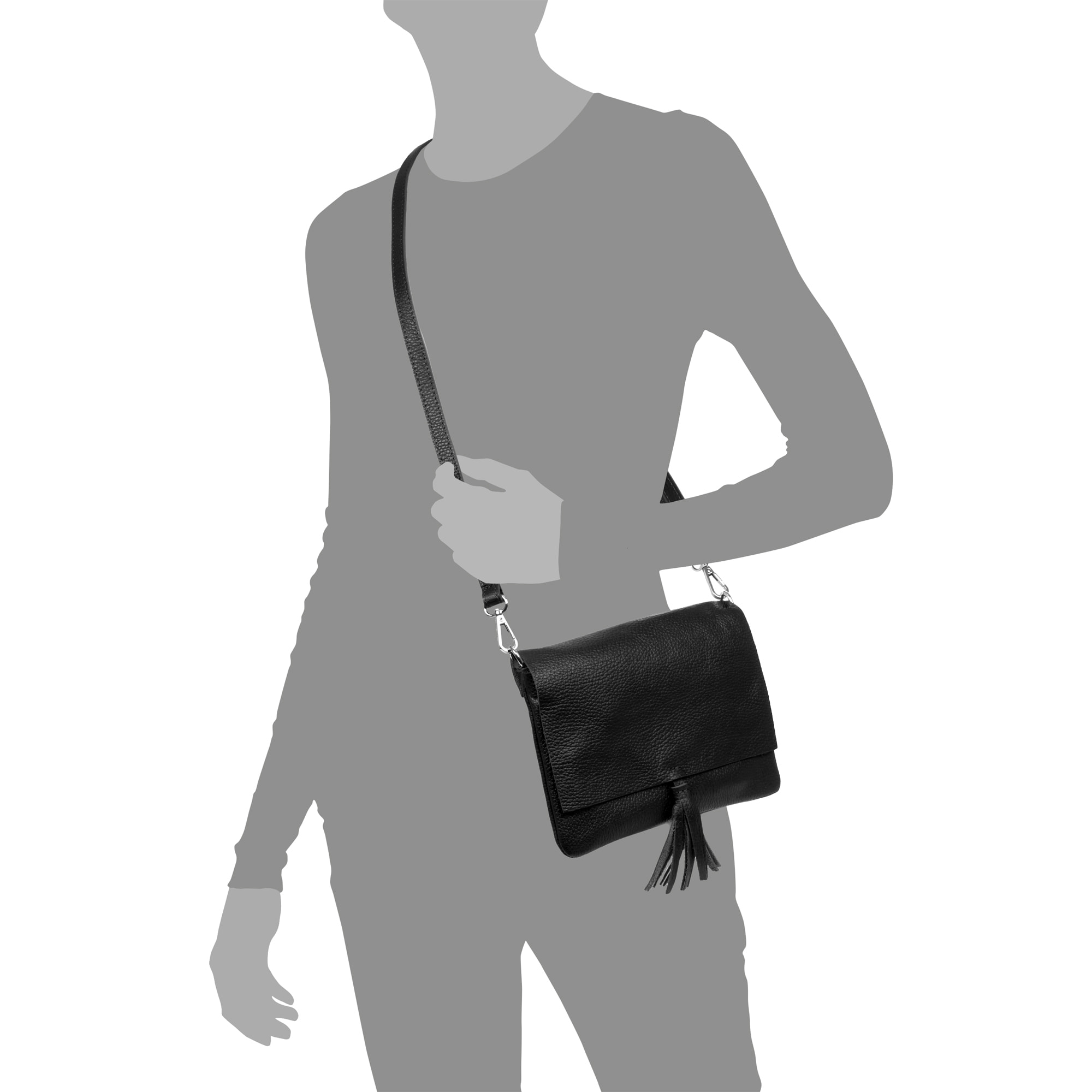 Andorno borsa a tracolla donna. Pelle autentica finitura Dollaro