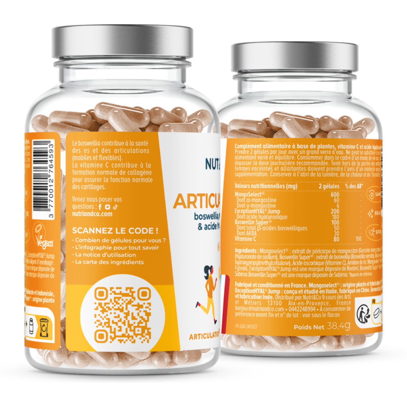 Nutri&Co Articulation & Flexibilité Formule Articulations - 60 gélules Vegan