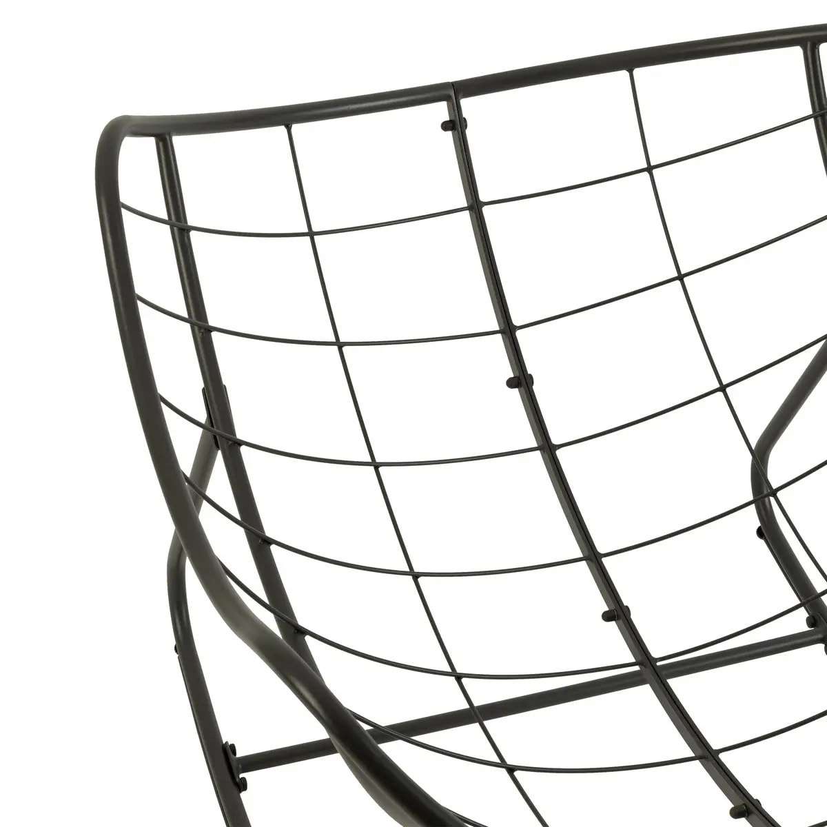 Fauteuil oeuf à bascule "Paopao" gris et graphite en acier traité en epoxy