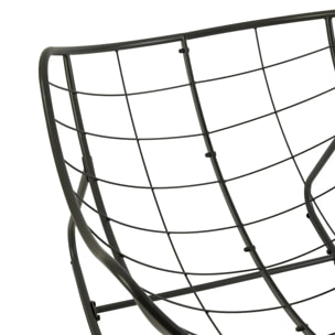 Fauteuil oeuf à bascule "Paopao" gris et graphite en acier traité en epoxy