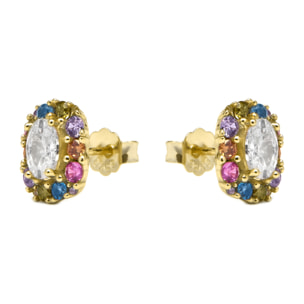 Pendientes Mezay acabado oro amarillo 18k