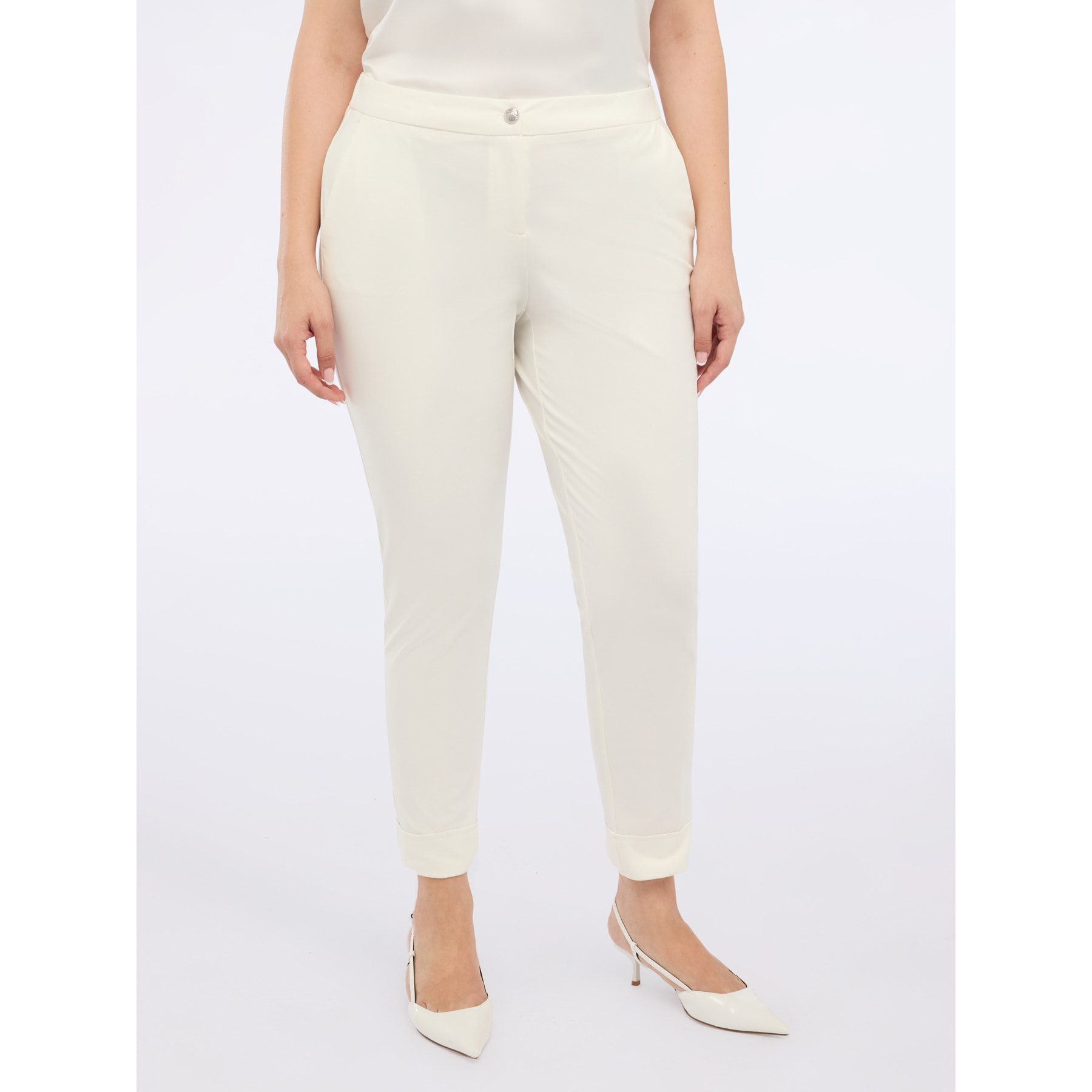 Fiorella Rubino - Pantaloni New York in punto Milano - Bianco