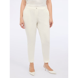 Fiorella Rubino - Pantaloni New York in punto Milano - Bianco