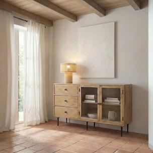 Buffet Boreal -bois massif de manguier-couleur bahamas naturelles 150 x 85 x 40 cm