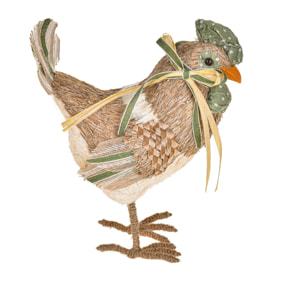 Gallina H.32 Cm - Pezzi 1 - 16X32X24cm - Colore: Verde - Bianchi Dino - Soggetti Pasquali, Conigli, Galline, Pecore Ecc