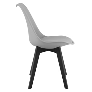 Sedia Mark scandinava grigia con gambe nere