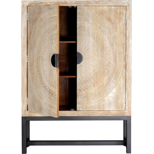 Armario de Madera de Mango 125 Cm Estilo Étnico Rústico