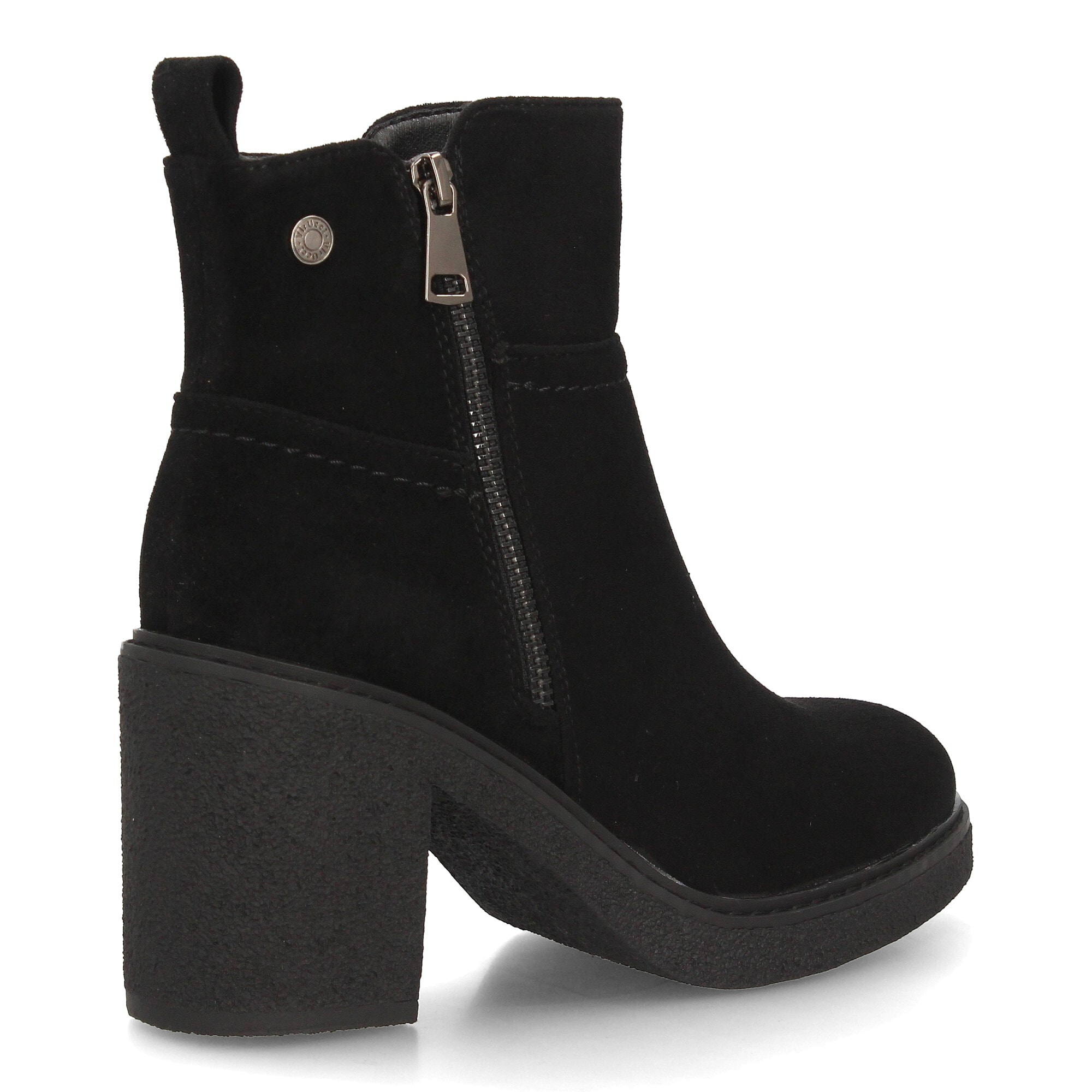 Botines Chelsea Mujer Negros con Plataforma y Tacón Ancho, cremallera lateral