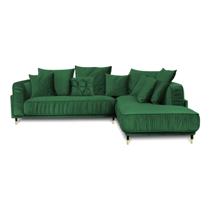 Canapé Velours Angle droit Fiorenzo - 4 Places