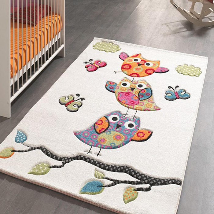 Tapis enfant Oiseaux, facile d'entretien