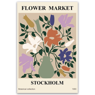 Tableau Flower Market fleurs rouges modernes Toile imprimée