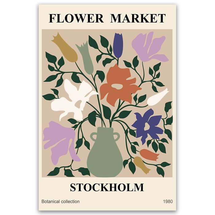 Tableau Flower Market fleurs rouges modernes Toile imprimée