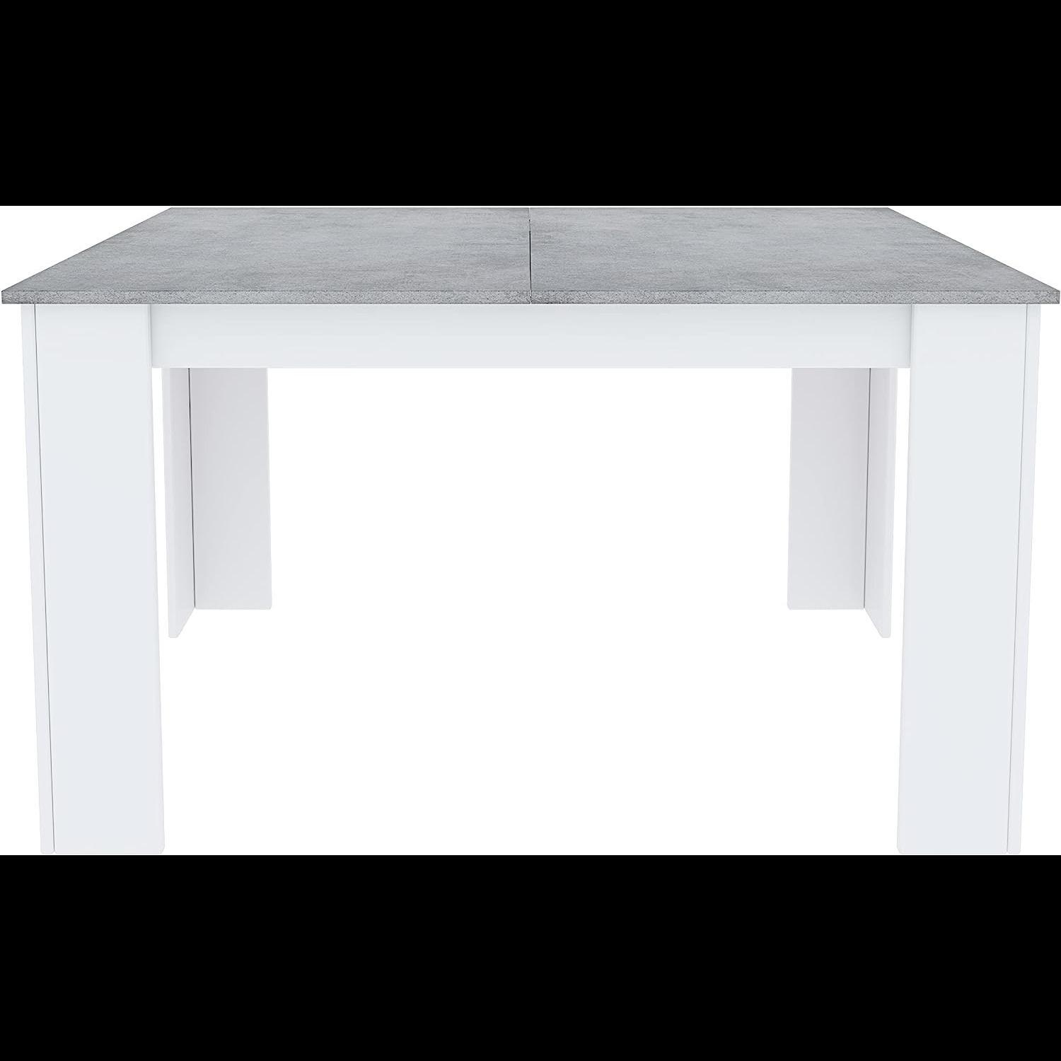 Tavolo da Pranzo Allungabile Estensibile Fino a 190 cm Tavolino Per 6 Persone Salotto Soggiorno Salone Design Moderno 190 x 78 x 90 cm Bianco Grigio