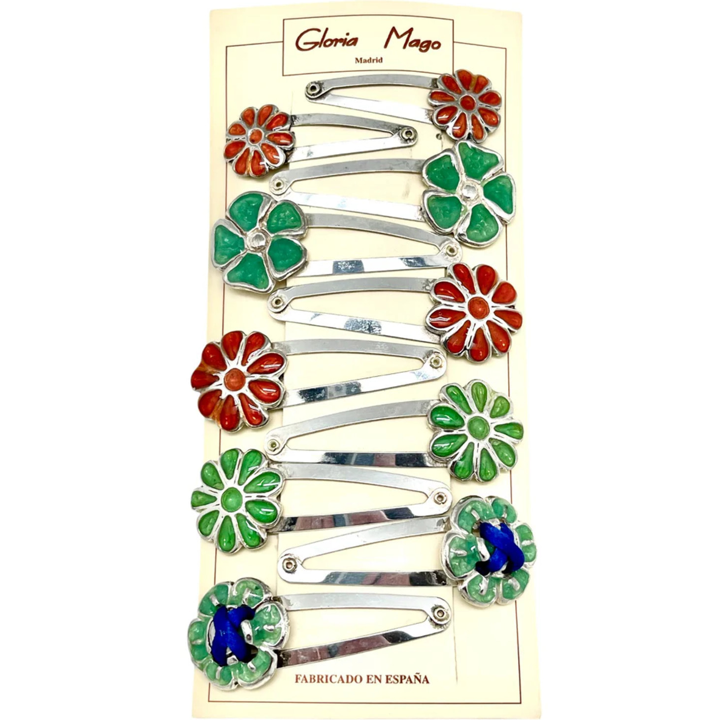 Pack de 10 horquilla rana flores lacadas