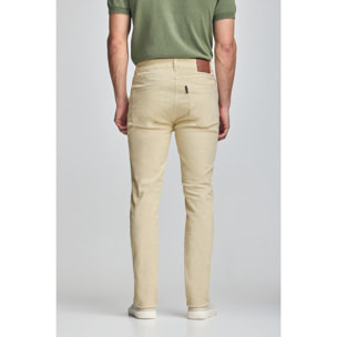 Pantaloni slim Voss beige con cinque tasche